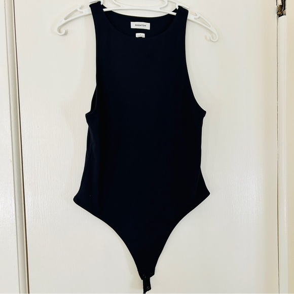 Babaton Black Contour 90s Bodysuit Sleek High Neck Sleeveless size Large - Picture 7 of 14
